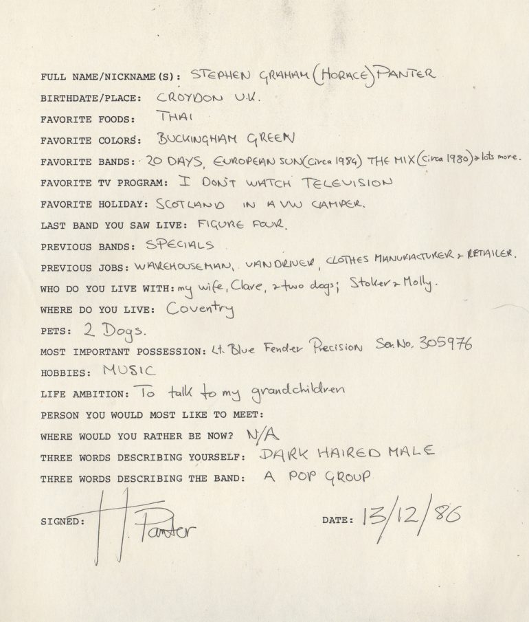 Beyond autographs: 80s band handwritten Q&As - Lilyvolt