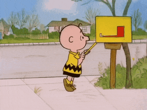 Charlie Brown empty mailbox
