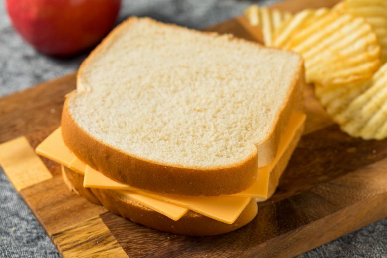 Cold American cheese sandwich