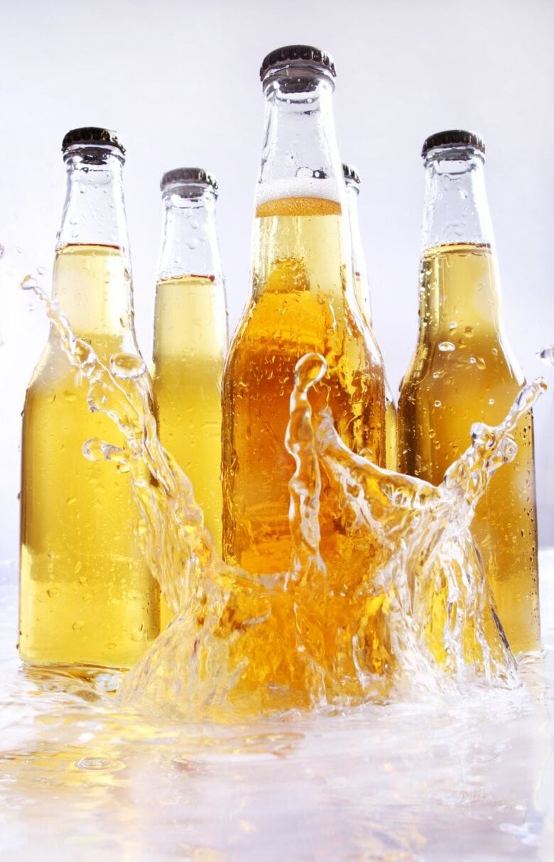 Cold beer bottles