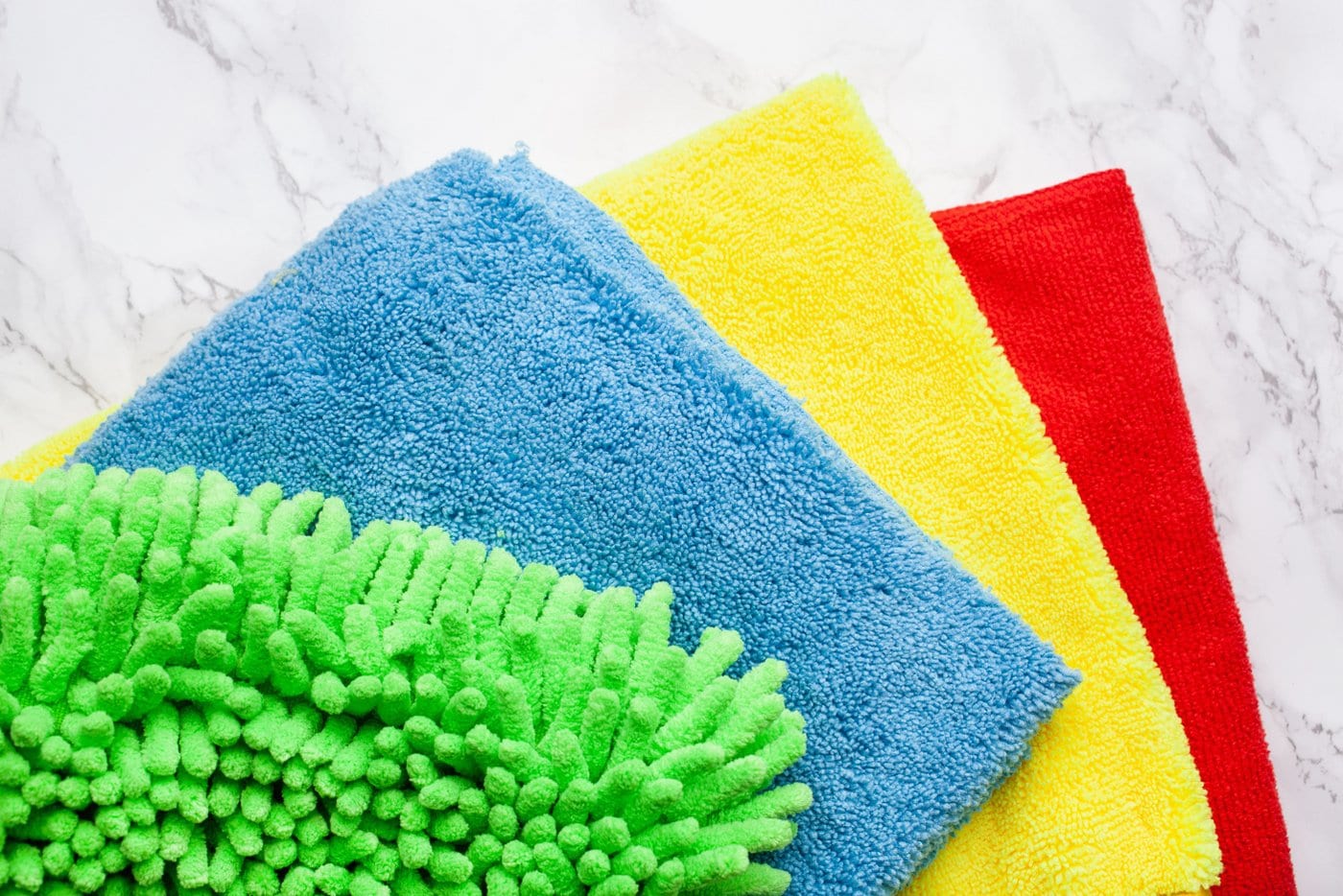 Colorful microfiber cleaning cloths