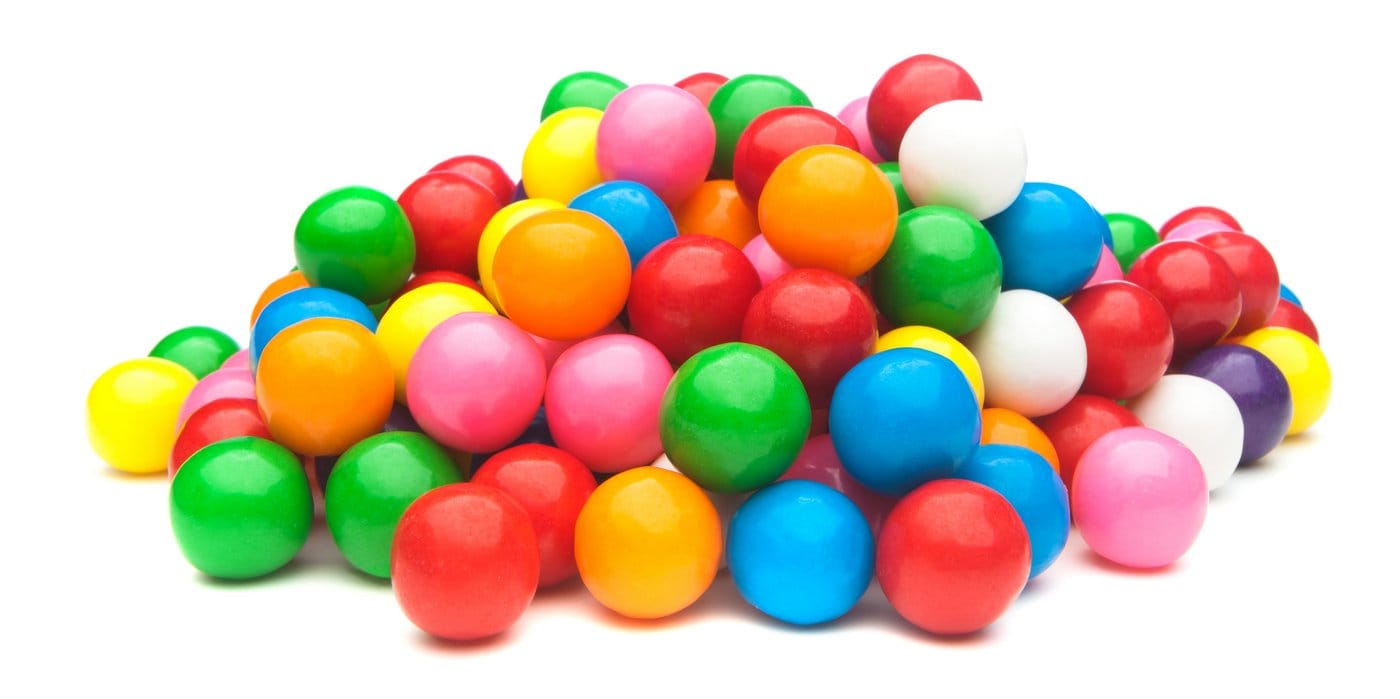 Colorful shiny gumballs
