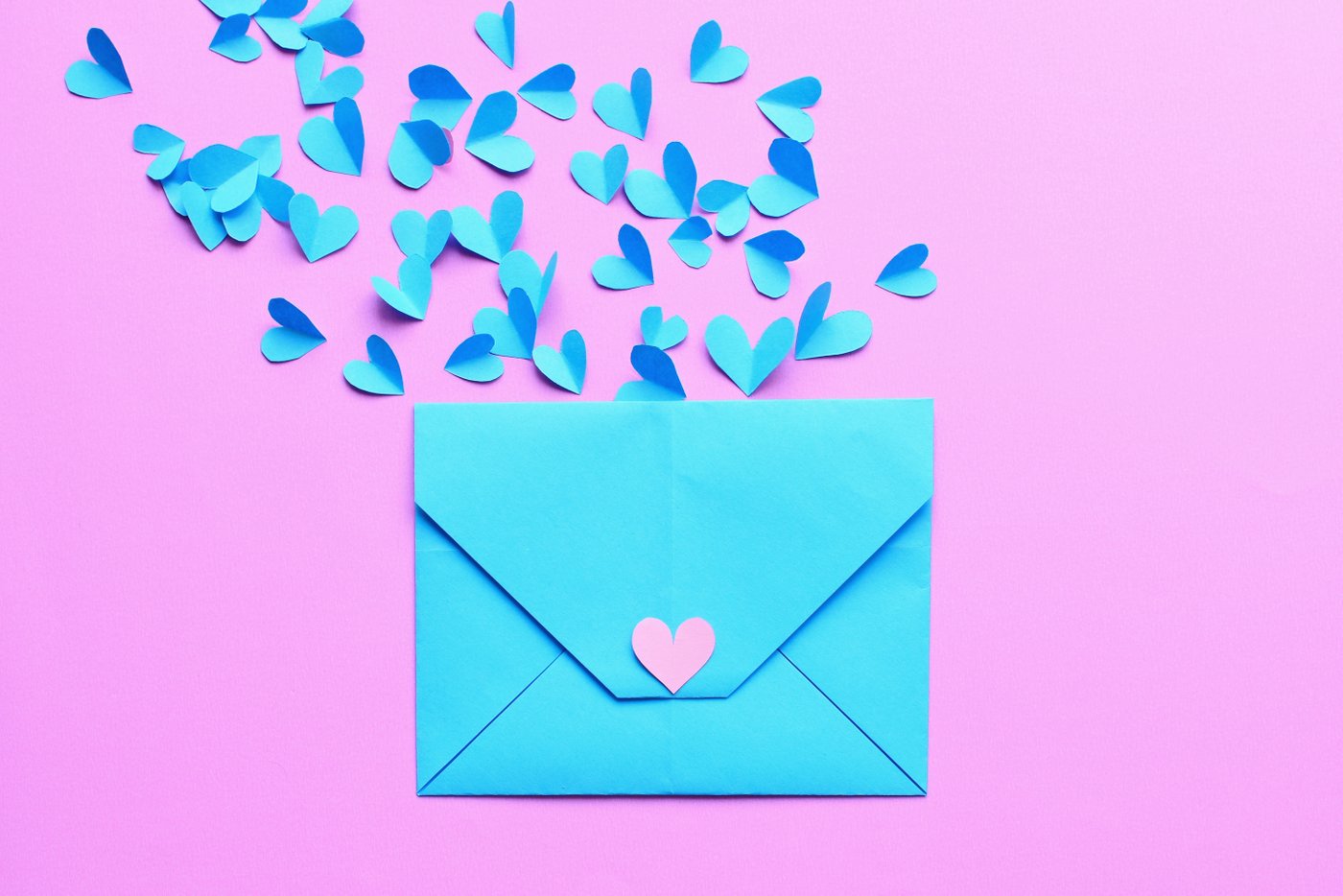 Contact us - letter with hearts