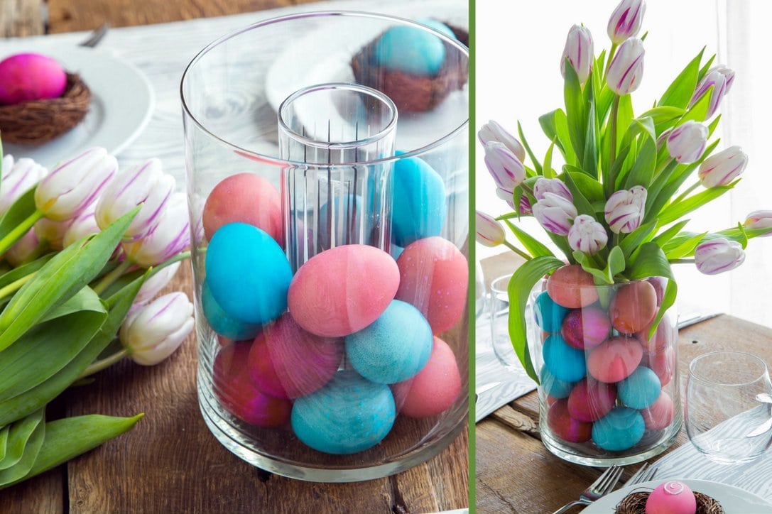 Easter Table with Pantone Eggs