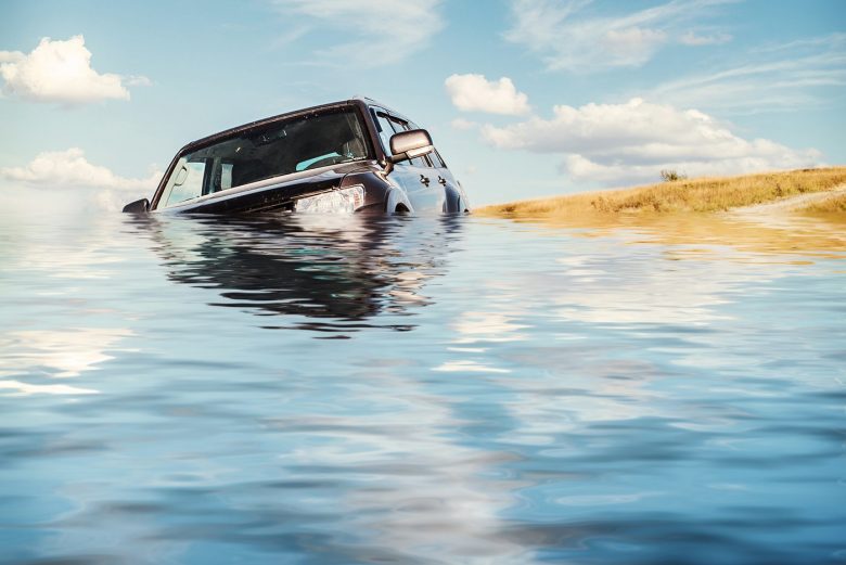 How can you get out of a sinking car in water