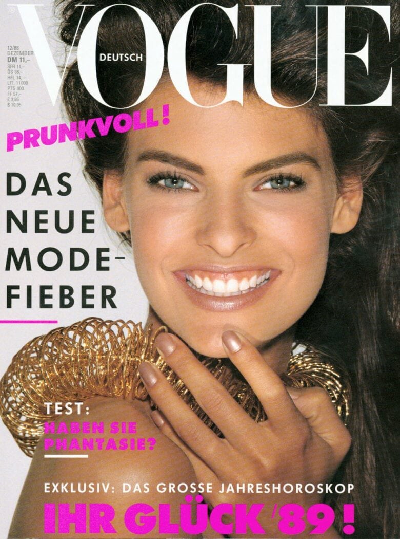 Linda Evangelista on German Vogue cover (1989)
