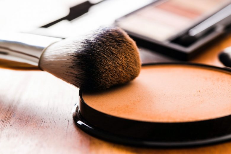 Makeup brush and powder