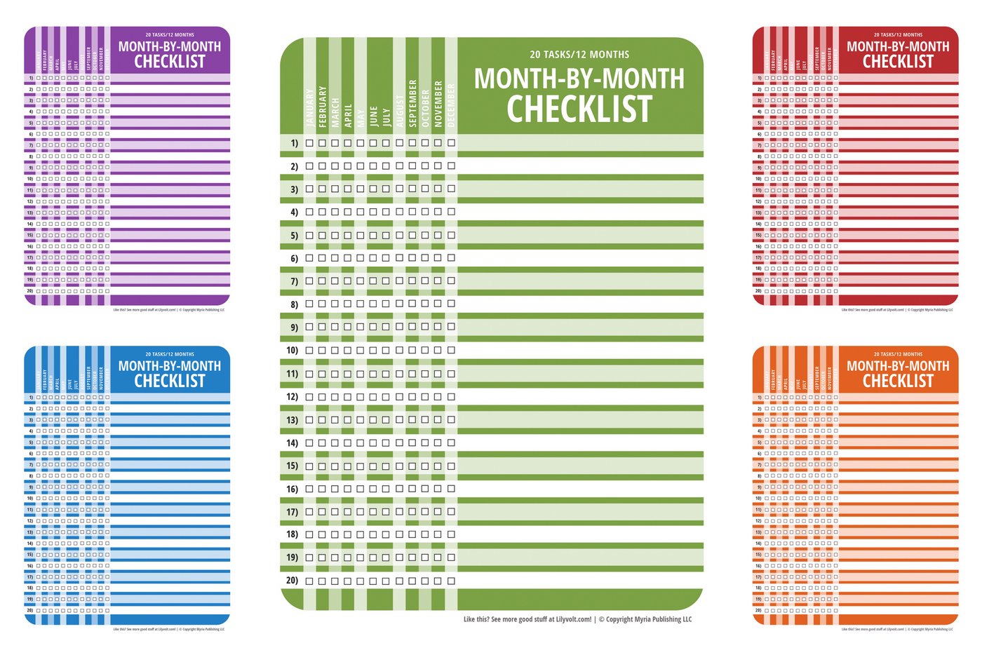 Month-by-month printable planning checklists