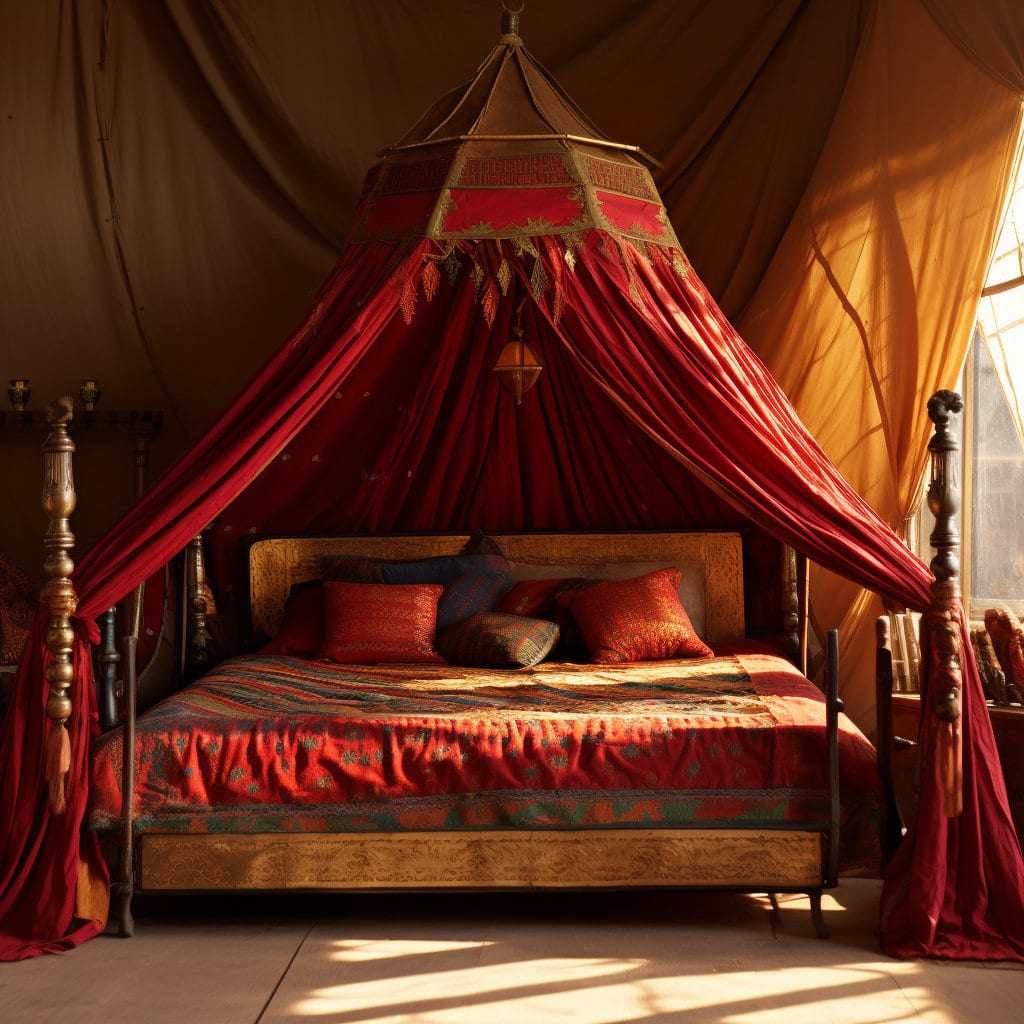 Moroccan tent Bedouin style adult bed concept at Lilyvolt com