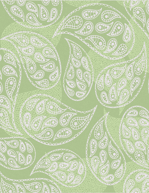 Green paisley