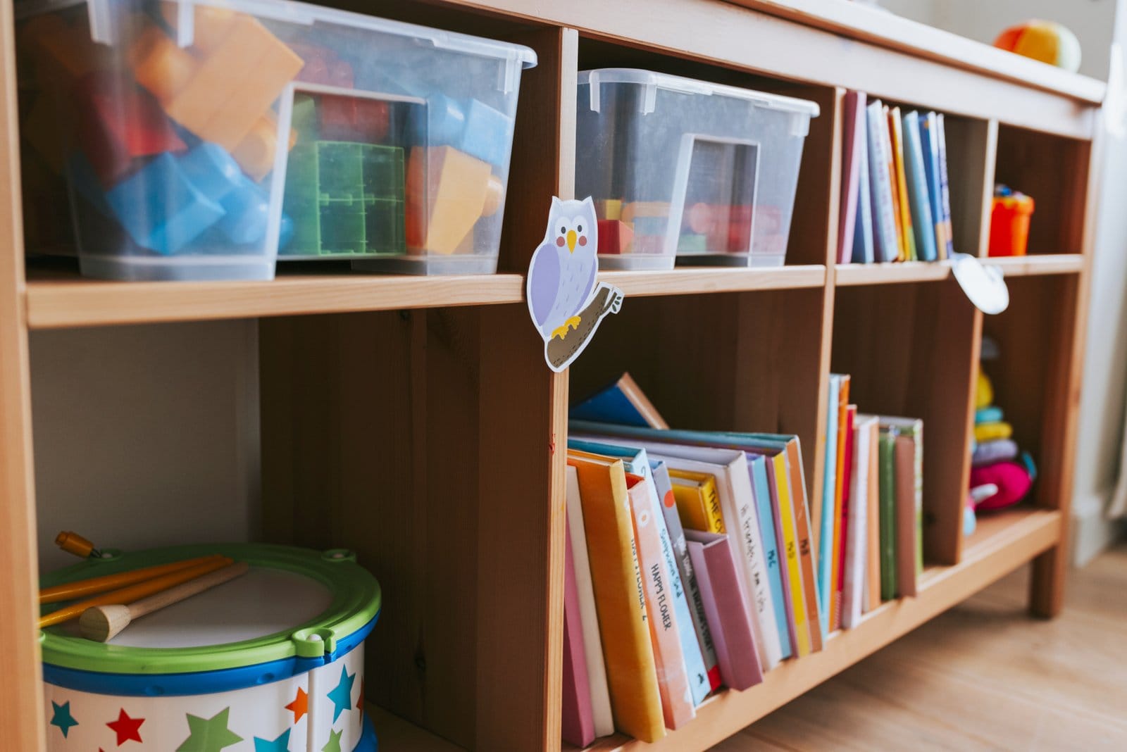 Organized kids toys and books