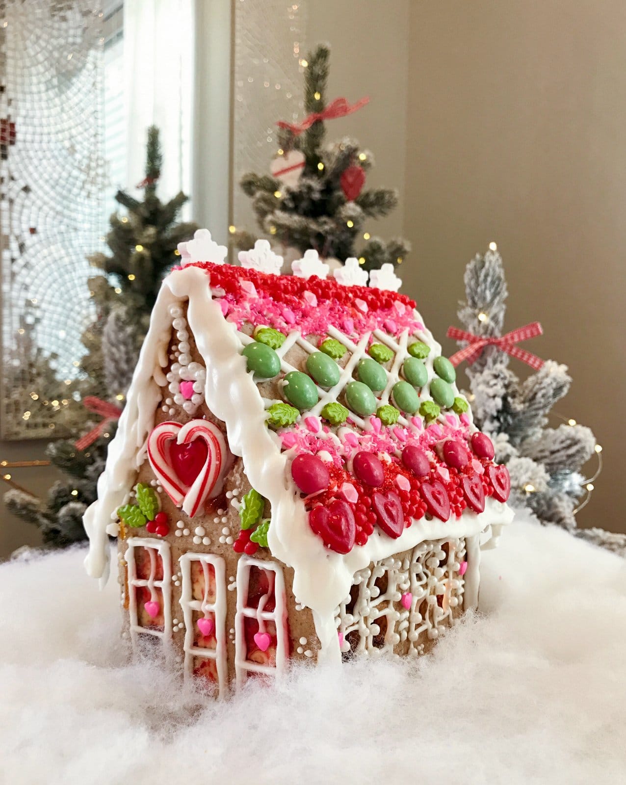 Pretty decorated gingerbread house