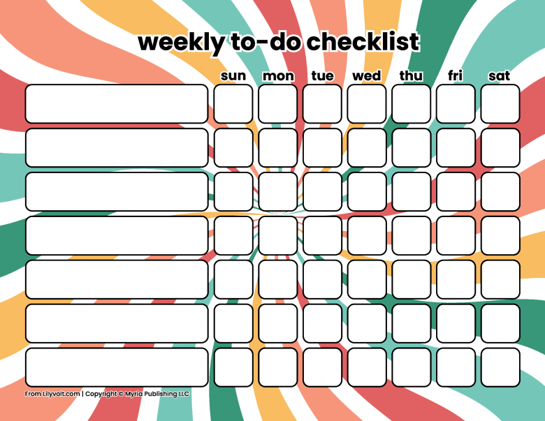 Printable weekly to-do checklists from Lilyvolt com (16)