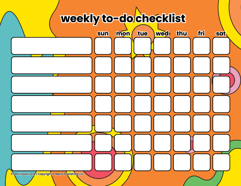 Printable weekly to-do checklists from Lilyvolt com (5)