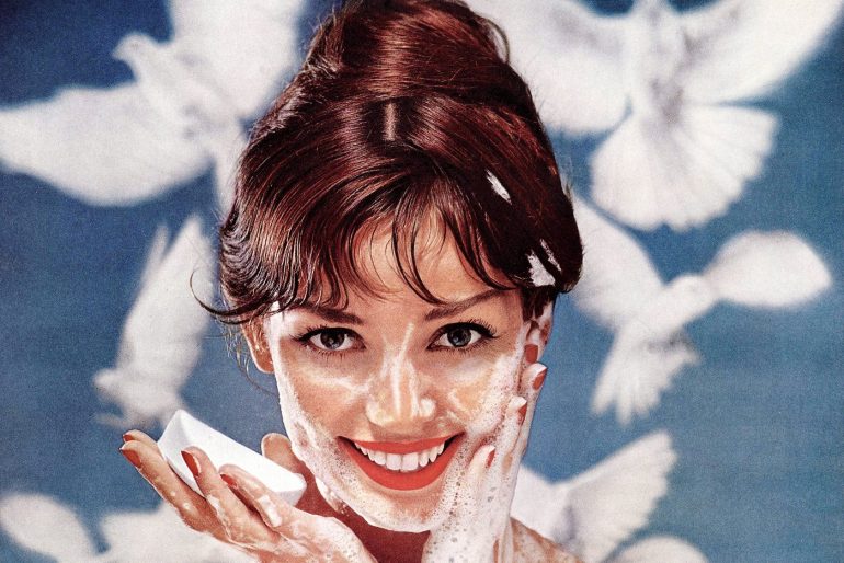 Skincare from 1957 - Woman washing her face