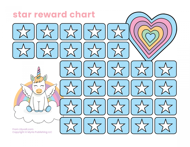 10 free printable reward charts to motivate kids: Fill in the stars ...