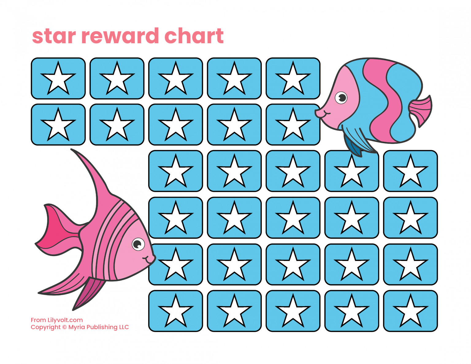 10 free printable reward charts to motivate kids: Fill in the stars ...