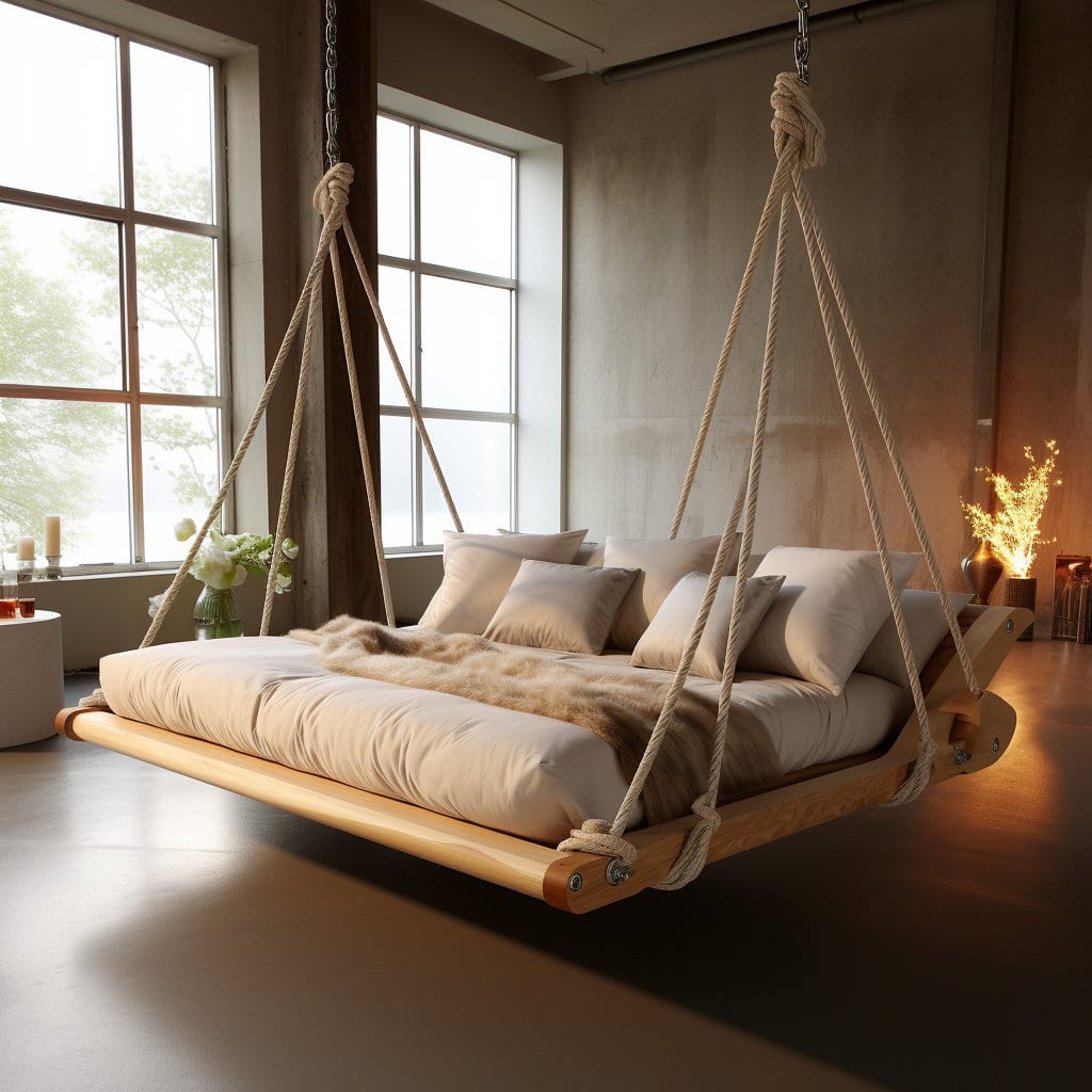 Swinging beds for adults - fun sleeping concept at Lilyvolt com