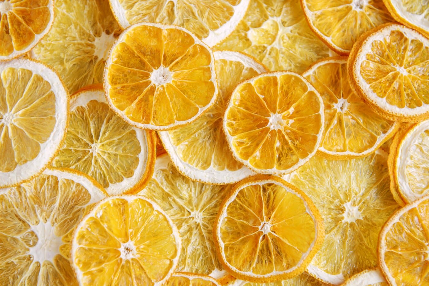 Tray of dried oranges