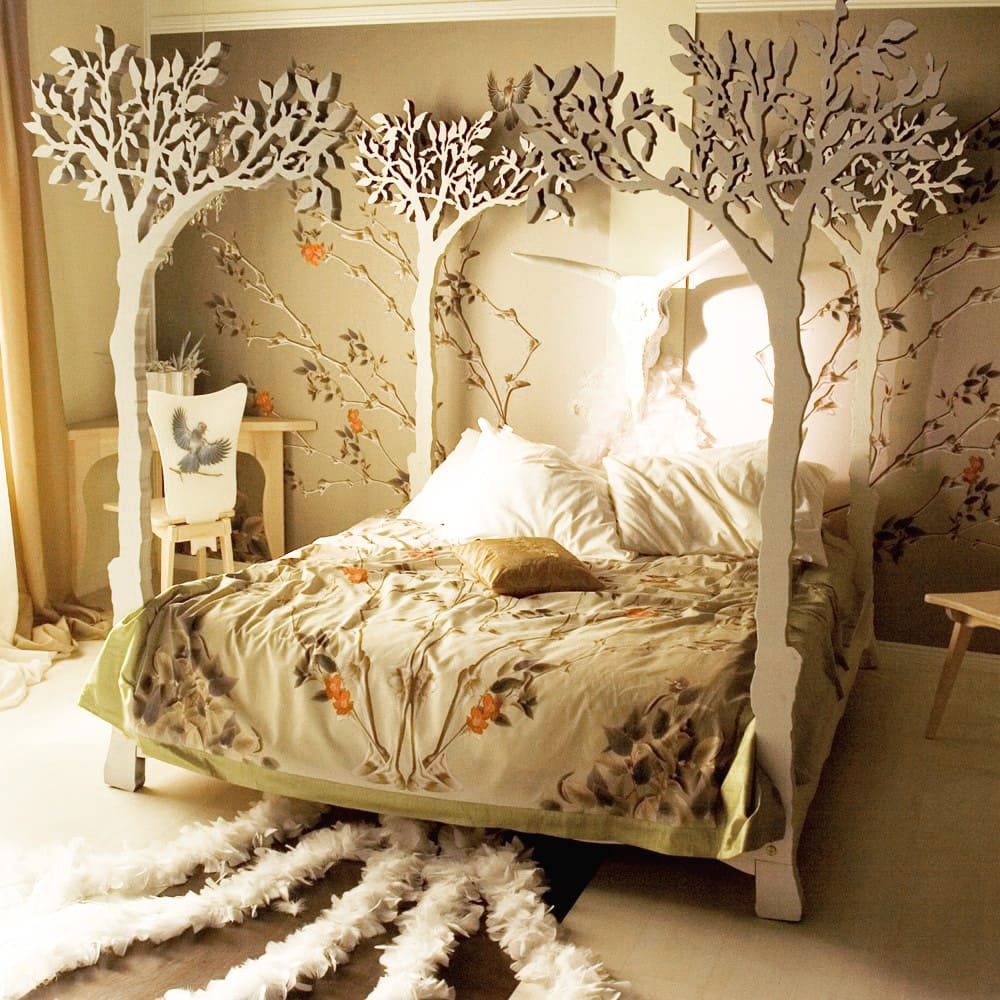 Four poster tree bed