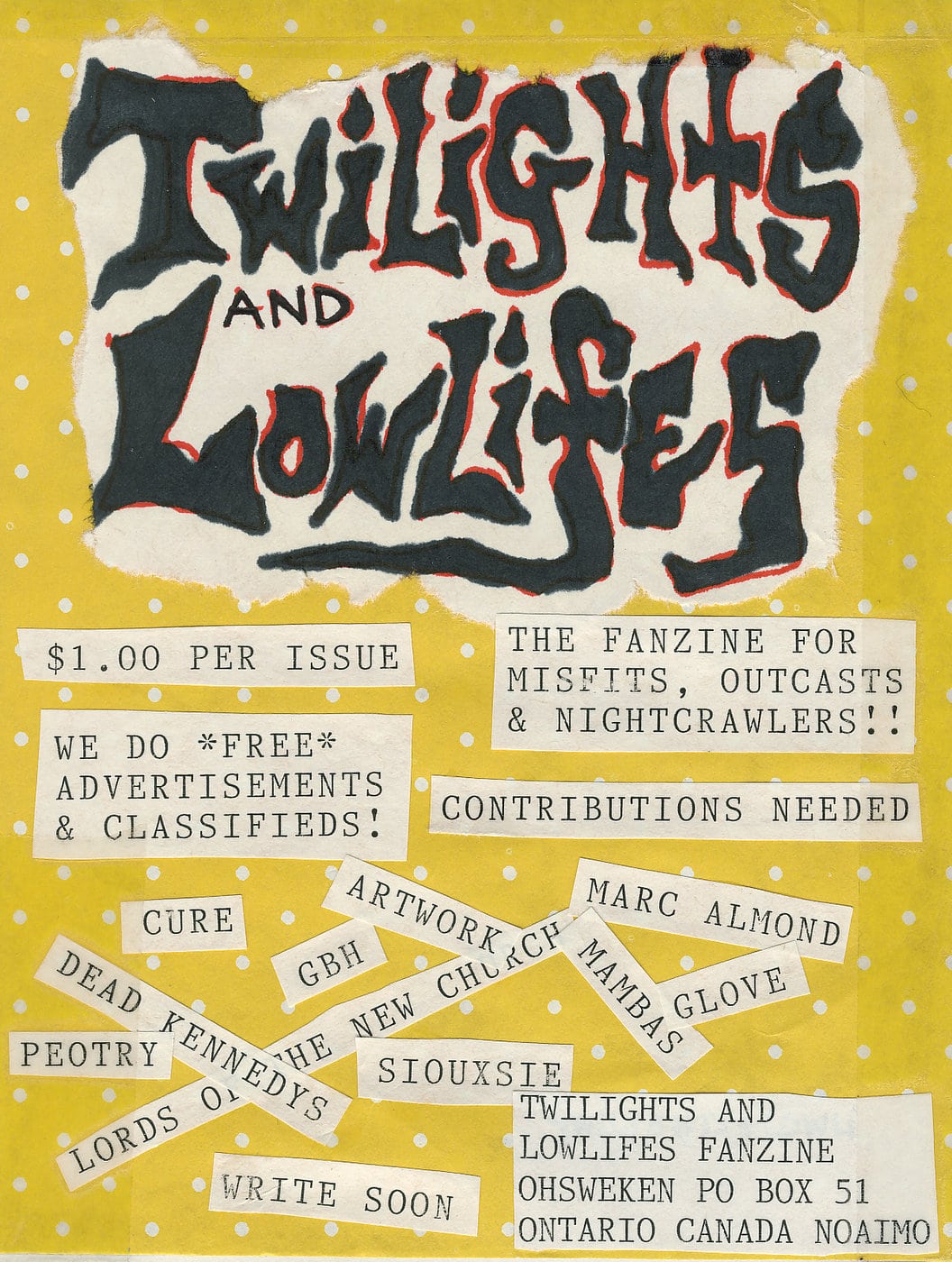 Twilights and Lowlifes fanzine (c1986)