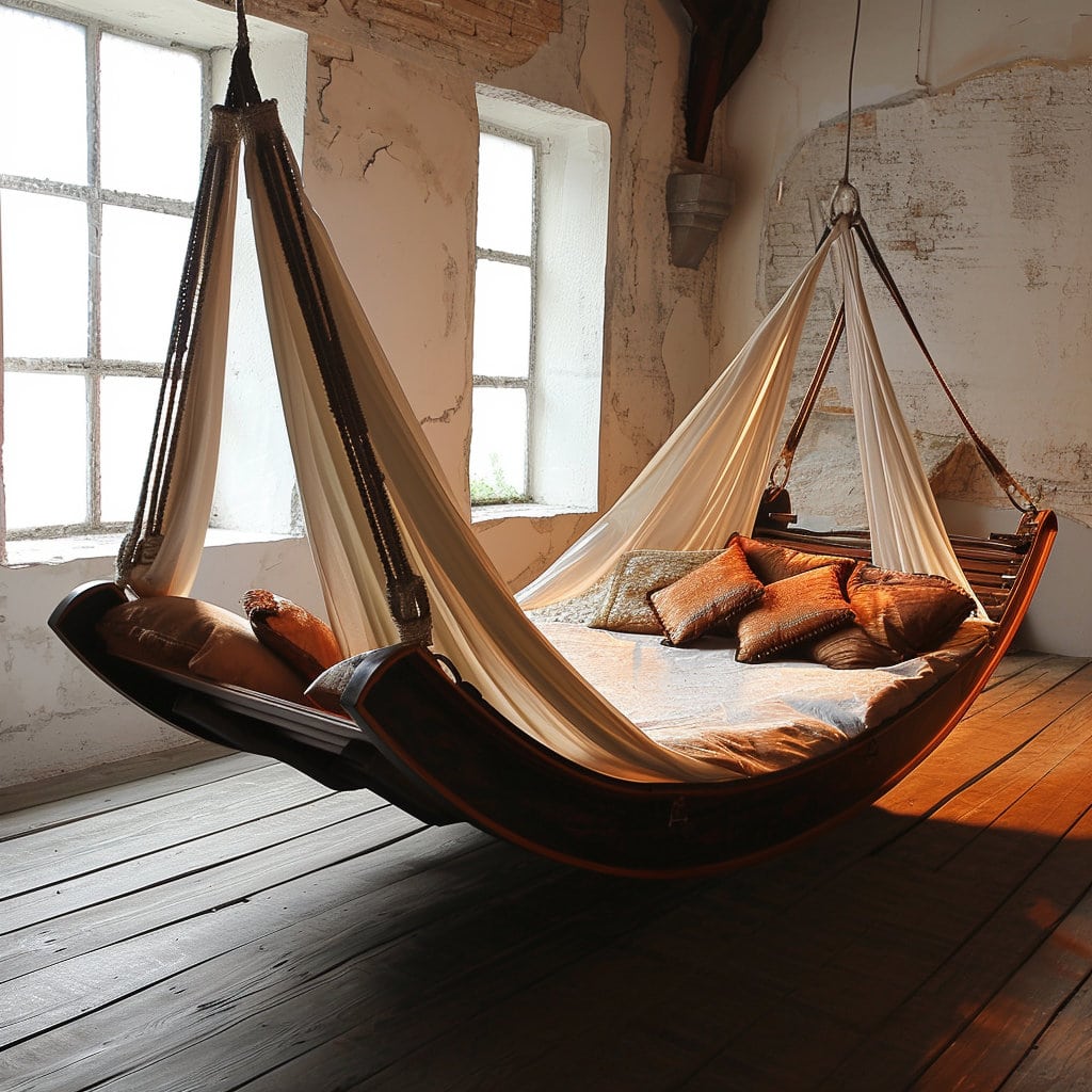 Unusual king-size bed hammock for sleeping at Lilyvolt com