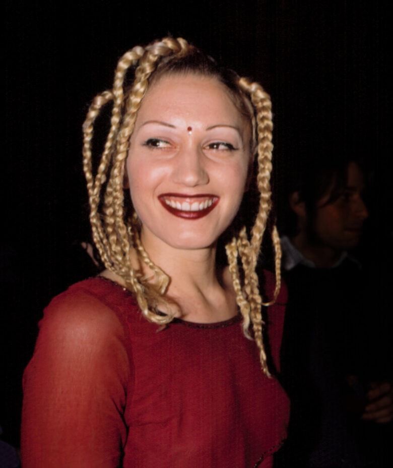 Vintage 1990s Gwen Stefani of No Doubt with thin eyebrows