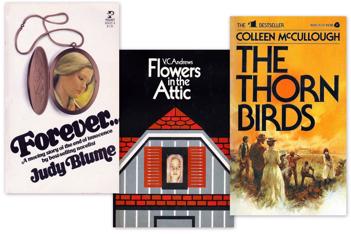 Vintage paperbacks - Forever - Flowers in the Attic - The Thorn Birds