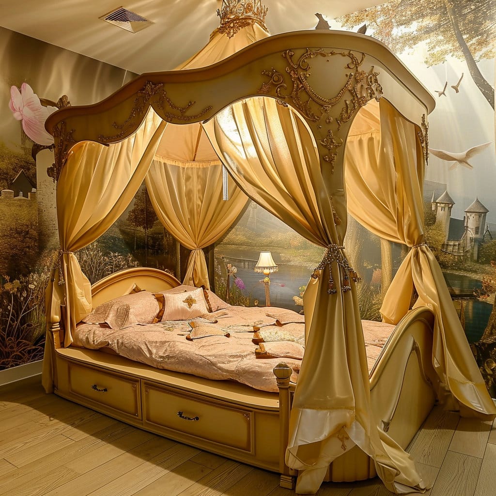 Wild and amazing princess-themed bed and bedroom at Lilyvolt com
