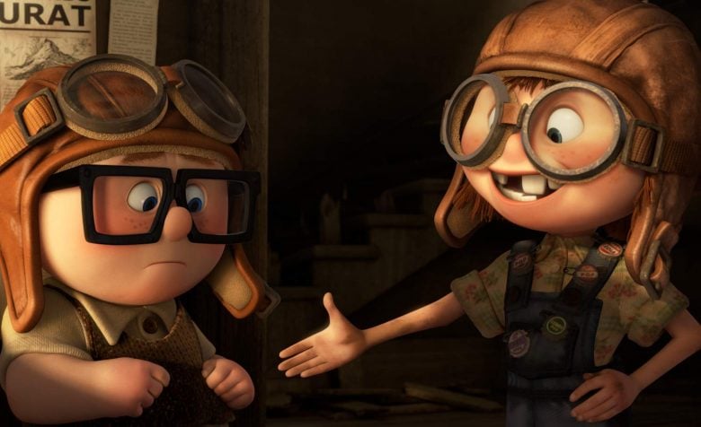 Young Ellie and Carl from Pixar's UP movie