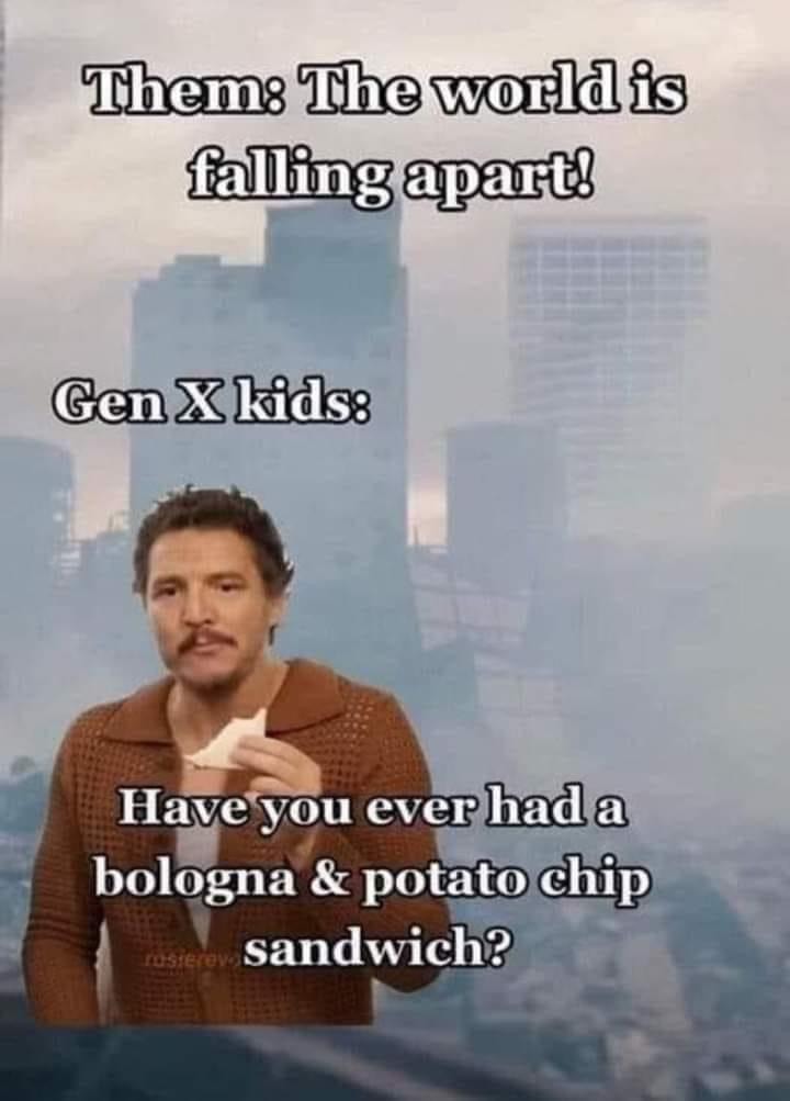 apocalypse bologna potato chip sandwich gen x meme